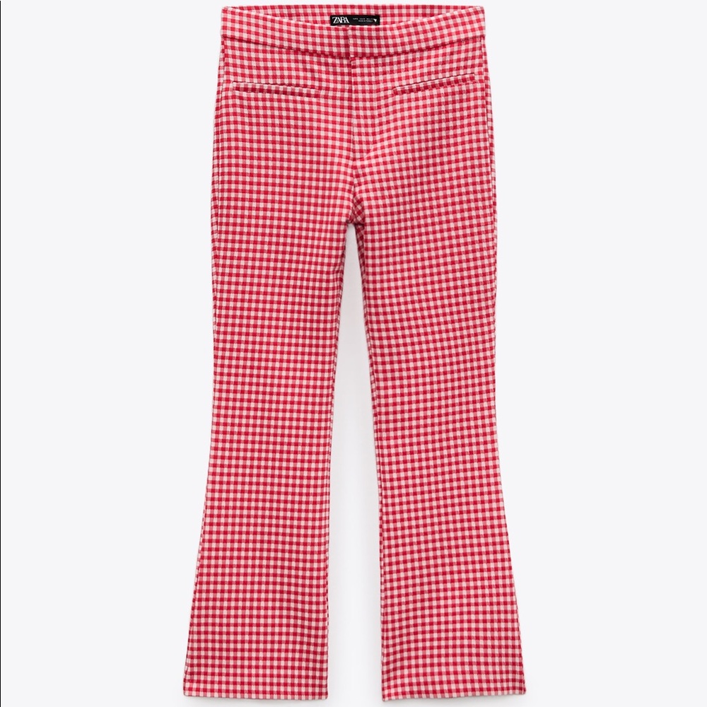 Zara Red and White Checkered Pants